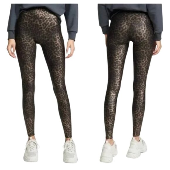 Women's L Spanx Faux Leather Leopard Leggings in Leopard Shine - Picture 1 of 8
